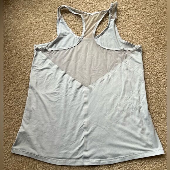 Athleta Sky Blue Mesh Back Flowy Tank Top - Picture 3 of 5
